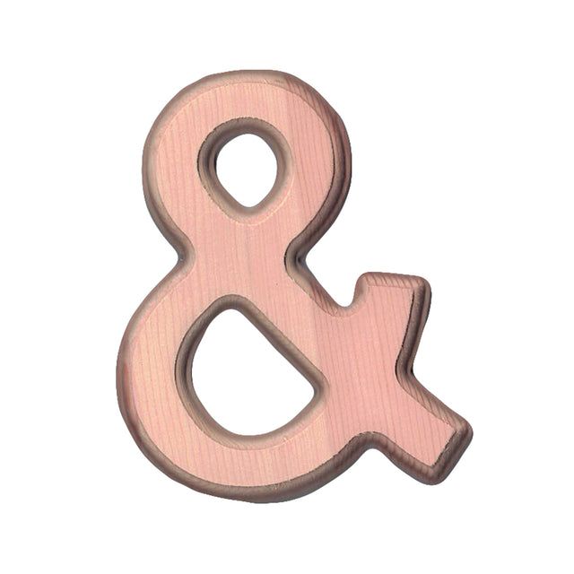 Wood Unfinished Wooden Arial Font Letter Ampersand Symbol & (6.25 Inches) in Beige color