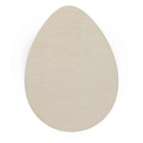 Wood 5.1-Inch DIY Unfinished Wooden Egg Craft Cutout in Beige color Oval