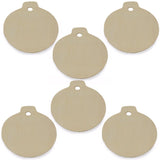 Wood 3.25-Inch Unfinished Wooden Christmas Ornament Cutouts for DIY Crafts: Set of 6 in Beige color Round