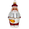 Glass Santa the Cook Glass Christmas Ornament in White color