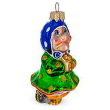 Glass Baba Yaga Folk Tale Character Glass Christmas Ornament in Multi color