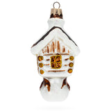 Glass Chicken Legs Hut Glass Christmas Ornament in White color