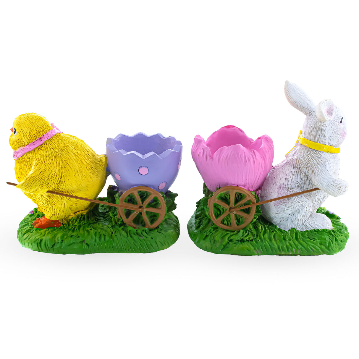Springtime Symphony Hand-Painted Egg Holder Figurines 5 Inches ,dimensions in inches: 5 x 10.17 x 7.64