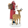 Santa Holding Christmas Tree and Bell by Reindeer Figurine 12 Inches ,dimensions in inches: 12 x  x 5.1