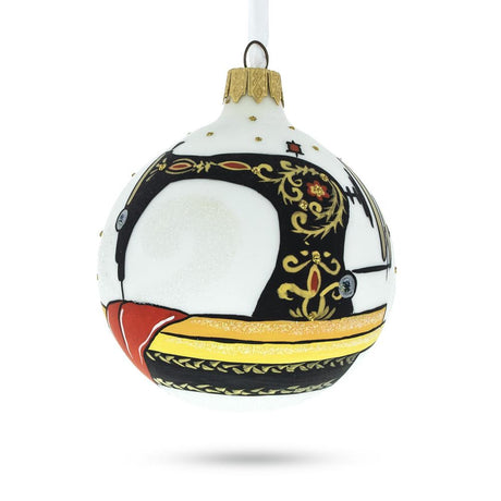 Glass Sewing Enthusiast's Delight Blown Glass Christmas Ornament 3.25 Inches in Multi color Round