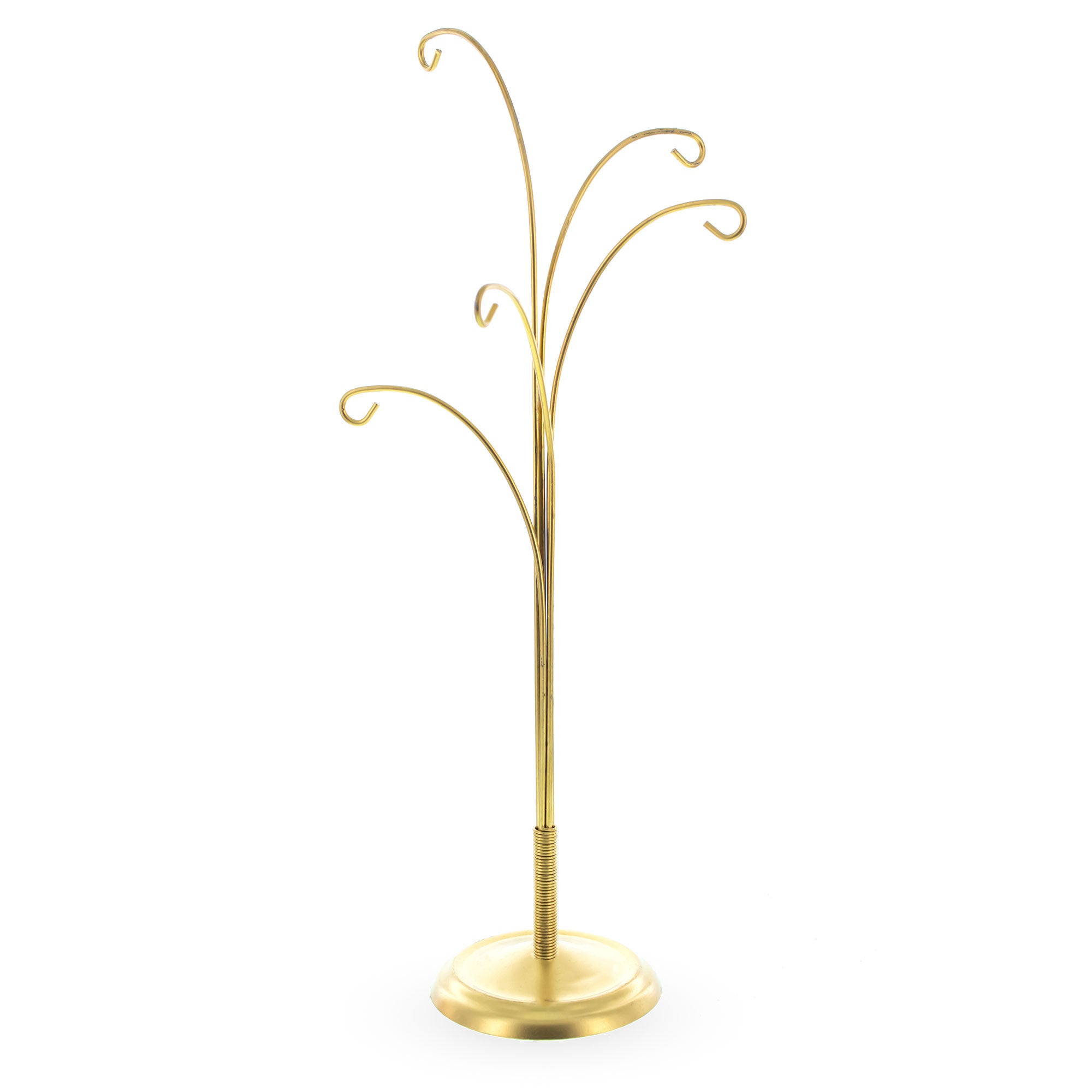 5-Arm Scroll Tree Branches Gold Metal Ornament Display Stand 14.5 Inches (Poland) in Gold color