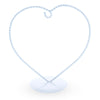 Metal Heart Shape White Metal Solid Round Base Ornament Display Stand 7 Inches in White color