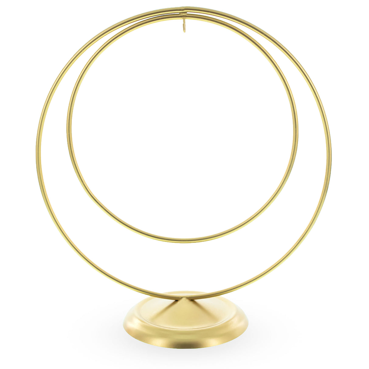 Metal Double Circle Gold Metal Solid Round Base Ornament Display Stand 8.25 Inches in Gold color