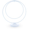 Metal Double Circle White Metal Solid Round Base Ornament Display Stand 8.25 Inches in White color