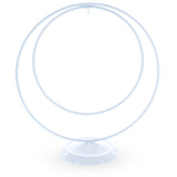 Metal Double Circle White Metal Solid Round Base Ornament Display Stand 8.25 Inches in White color