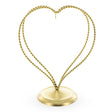 Metal Double Swirled Heart Gold Metal Solid Round Base Ornament Display Stand 7.25 Inches in Gold color