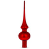 Matte Red with Sparkling Top Hand Crafted Mouth Blown Glass Christmas Tree Topper 11 Inches in Red color, Triangle shape