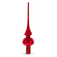 Glossy Red with Sparkling Top Hand Crafted Mouth Blown Glass Christmas Tree Topper 11 Inches in Red color, Triangle shape