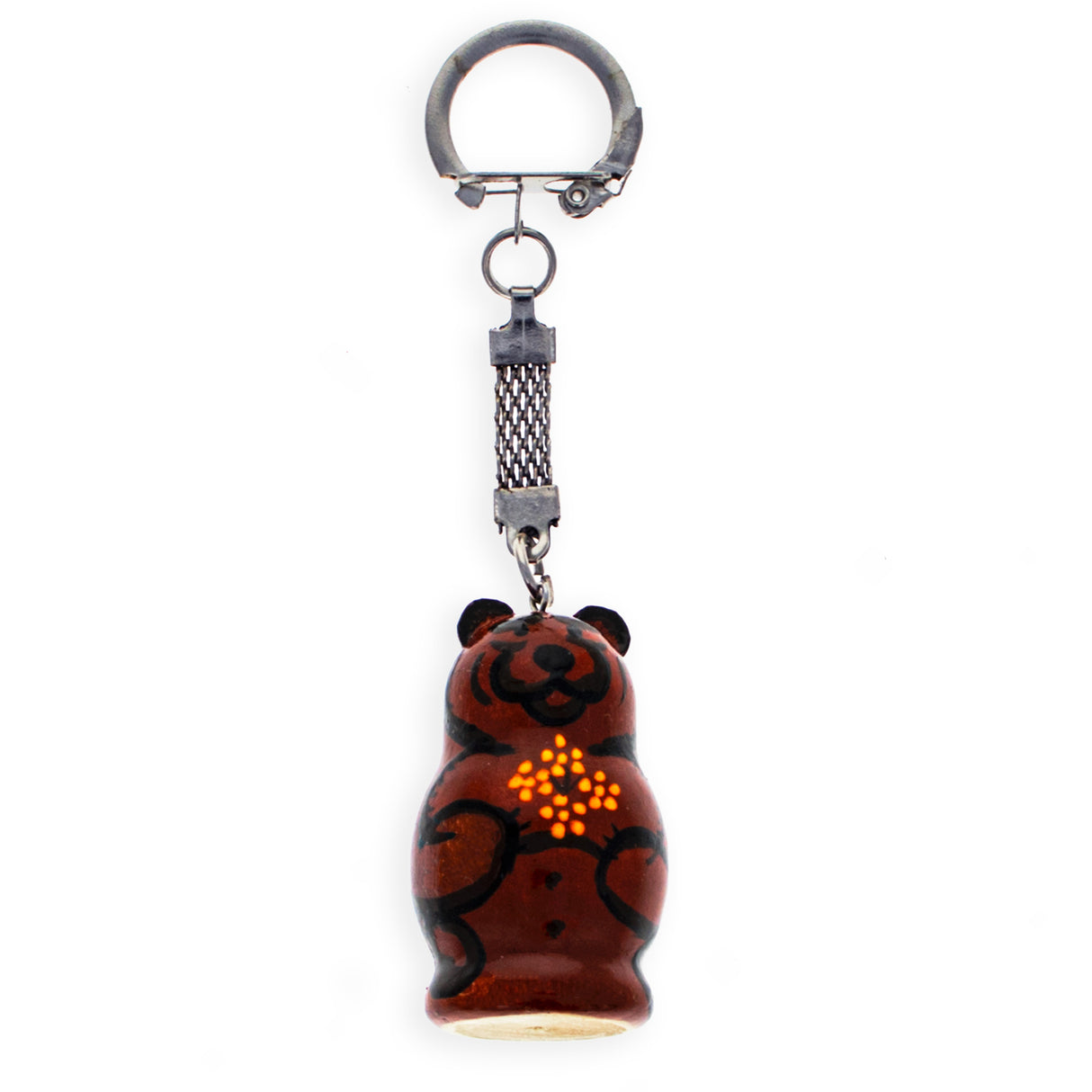 Wood Brown Bear Wooden Key Chains 4 Inches in Multi color