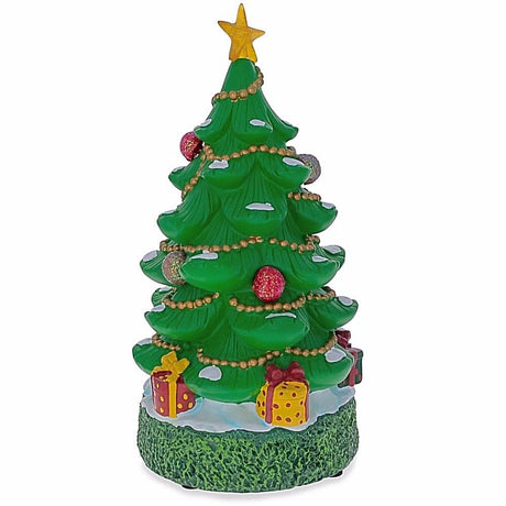 Resin Glowing Night Lamp Tabletop Christmas Tree 11 Inches in Green color Triangle