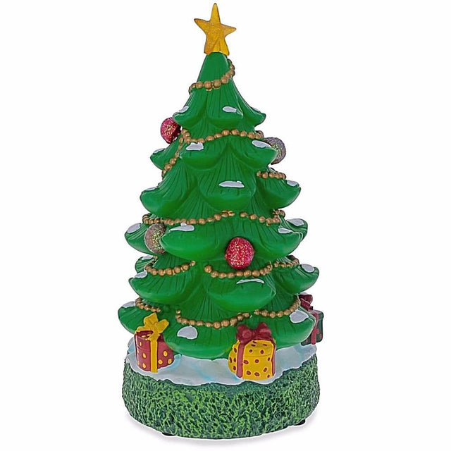 Resin Glowing Night Lamp Tabletop Christmas Tree 11 Inches in Green color Triangle