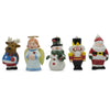 Ceramic Set of 5 Ceramic Santa, Angel, Snowman, Nutcracker Christmas Ornaments 3 Inches in Multi color