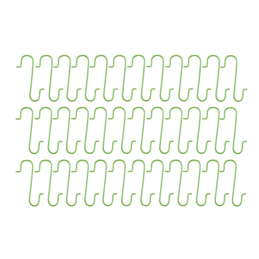 Set of 60 Matte Green Metal Wire Christmas Ornaments Hooks Hangers 1.16 Inches in Green color