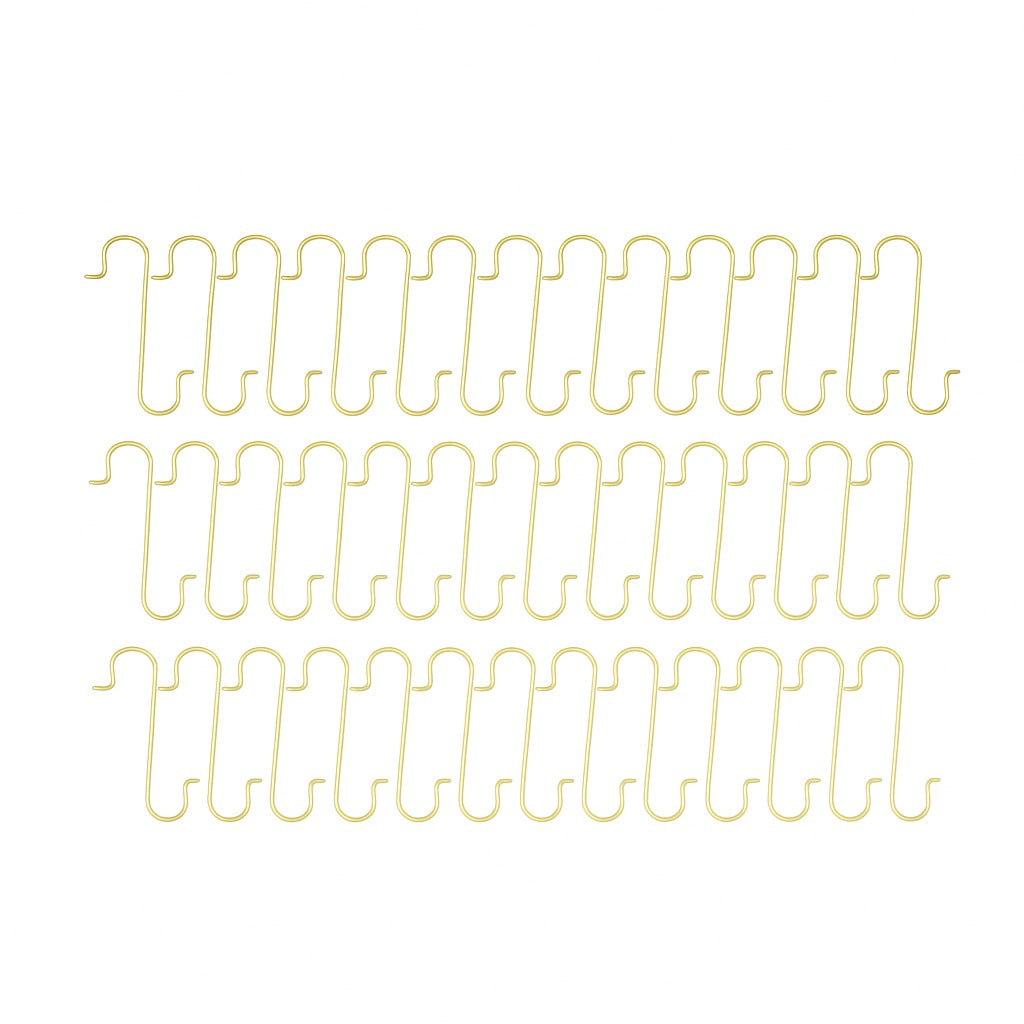 Set of 60 Gold Metal Wire Christmas Ornaments Hooks Hangers 1.16 Inches in Gold color