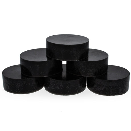 Bees Wax Set of 6Triple Filtered Black Circle Beeswaxes 4.8 oz in Black color Round