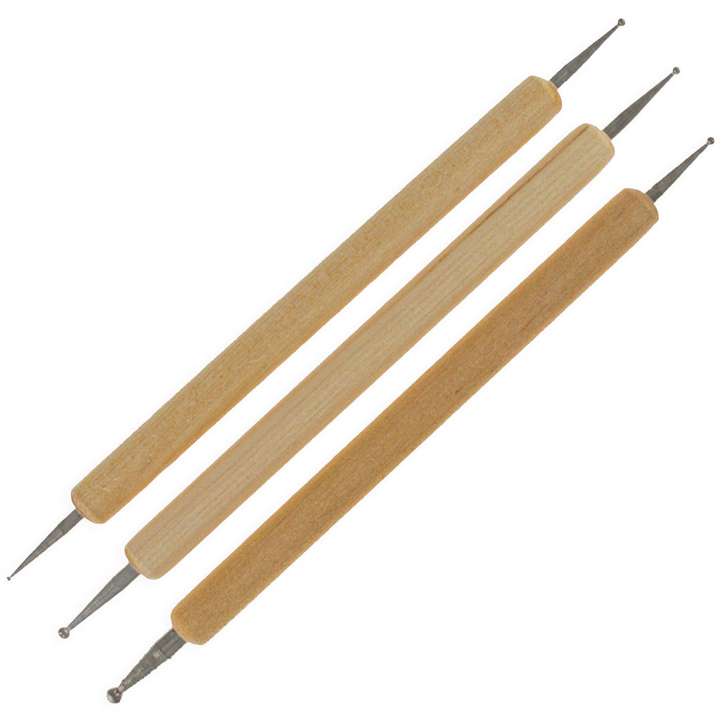 Metal Set of 3 Double Sided Drop Pull Tools for Pysanky Easter Decorating in Beige color