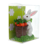 Bunny with Easter Basket Full of Carrots 3 Inches ,dimensions in inches: 3 x 3.85 x 2.5