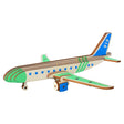 Wood Passenger Airplane Model Kit - Wooden Laser-Cut 3D Puzzle (27 Pcs) in Multi color