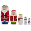 Set of 5 Unpainted Wooden Nesting Dolls Craft 6 Inches ,dimensions in inches: 6 x 6 x