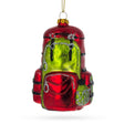 Glass Adventurous Hiking/Camping Travel Backpack - Blown Glass Christmas Ornament in Multi color