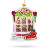 Glass Winter Wonderland Toy House - Blown Glass Christmas Ornament in Multi color