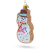 Glass Festive Snowman Cookie - Blown Glass Christmas Ornament in Multi color