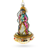 Glass Reverent Virgin Mary with Baby Jesus - Blown Glass Christmas Ornament in Multi color
