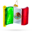 Flag of Mexico - Blown Glass Christmas Ornament in Multi color,  shape