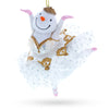 Glass Snow Girl Ballerina Blown Glass Christmas Ornament in White color