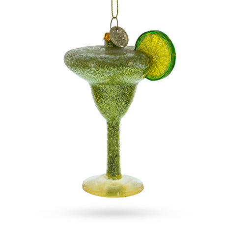 Glass Refreshing Cocktail with Lime - Blown Glass Christmas in Green color