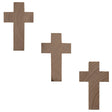 3 Unfinished Wooden Cross Shapes Cutouts DIY Crafts 2.7 Inches in Beige color,  shape