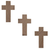 3 Unfinished Wooden Cross Shapes Cutouts DIY Crafts 2.7 Inches in Beige color,  shape