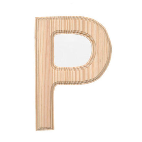 Wood Unfinished Unpainted Wooden Letter P (6 Inches) in Beige color