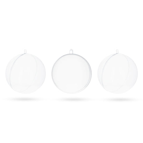Plastic 2.36-Inch Clear Plastic Fillable Christmas Ball Ornaments for DIY Crafts: Set of 3 in Clear color Round