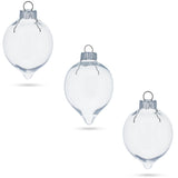 Set of 3 Clear Plastic Water Drop Christmas Ornaments 3.94 Inches in Clear color, Round shape