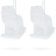 Plaster Set of 2 Unfinished Unpainted Blank White Plaster Rocking Horse Ornaments 3.5 Inches in White color