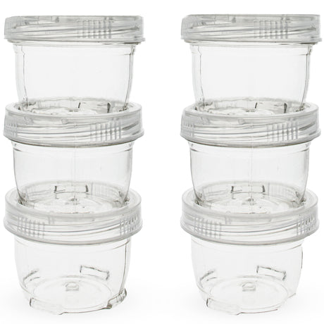 Plastic Set of 6 Lock It Tight Clear Plastic Lockable & Stackable Containers 1.6 Inches in Clear color