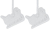 Set of 2 Blank Unfinished White Plaster Sleigh Christmas Ornaments DIY Craft 3.35 Inches in White color,  shape