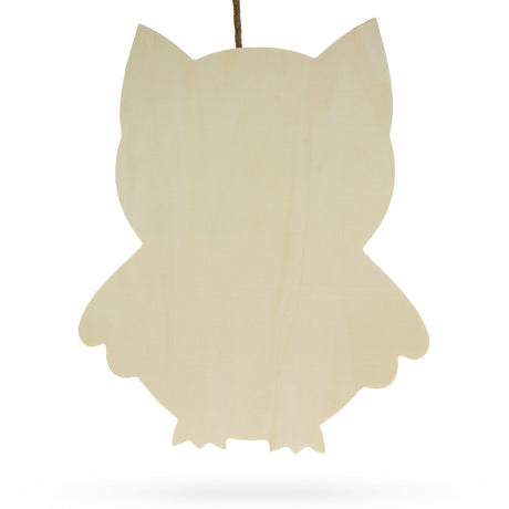 Wood Unfinished Wooden Owl Shape Cutout DIY Craft 11 Inches in Beige color