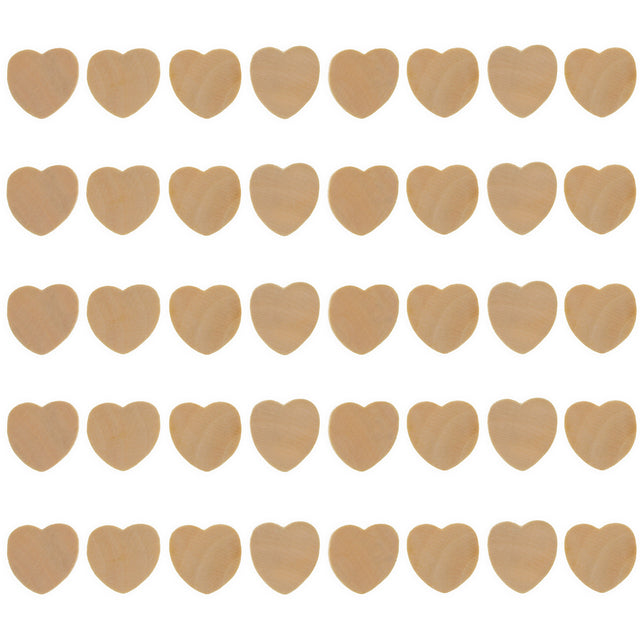 Unfinished Wooden Heart Shape Cutout DIY Craft 1 Inch in Beige color, Heart shape