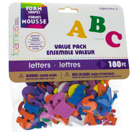 Styrofoam 180 Foam Alphabet Letter Shapes Assorted Colors 0.8 Inch in Multi color