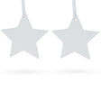 Plaster Set of 2 Blank Unfinished White Plaster Star Christmas Ornaments DIY Craft 3.9 Inches in White color Star