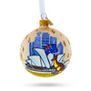 Glass Sydney Opera House, Australia Glass Christmas Ornament 3.25 Inches in Multi color Round
