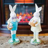 Enchanted Meadow Bunnies Hand-Painted Resin Centerpiece Figurine Set 12 Inches ,dimensions in inches: 12 x 14.3 x 9.6