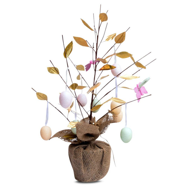 Plastic Easter Egg Tree Tabletop Decoration 24 Inches in Multi color